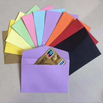 10 листа/лот Цветни пликове Хартиени ретро празни минихартиени пликове Покана за сватбено тържество Поздравителни картички Подарък 115*82 мм