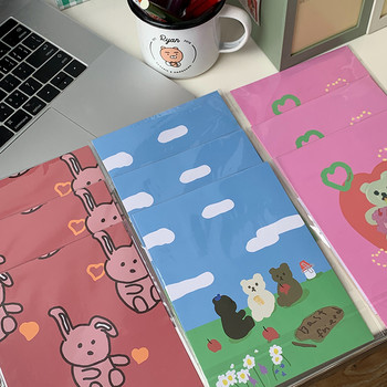 4 бр./компл. корейски сладък мечок заек плик комплект хартия за писане за двойки приятели пожелания за рожден ден писмо романтичен подарък канцеларски материали