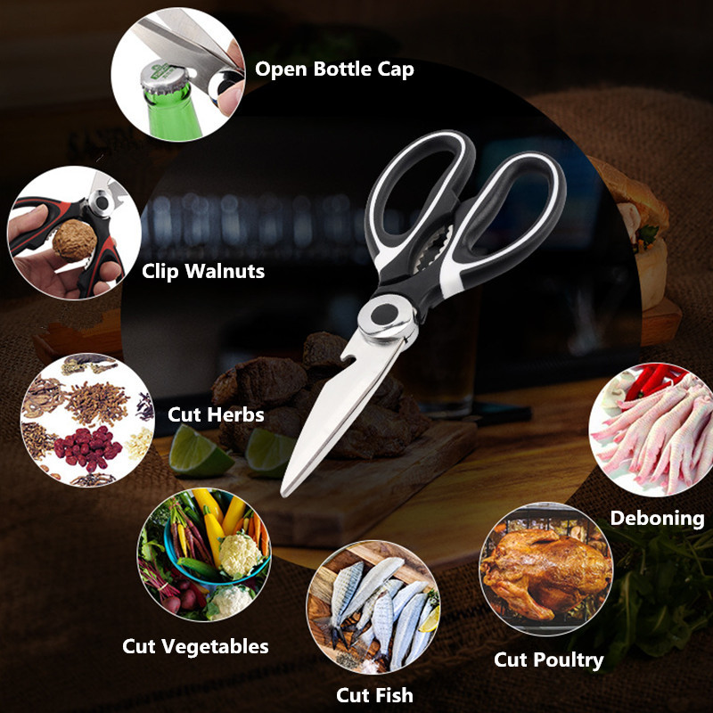 Visokokvalitetne škare od nehrđajućeg čelika Kućne višenamjenske škare Kuhinjski nož Otvarač za boce Poslovni uredski pribor Alat za rezanje