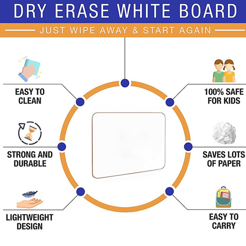 Λευκός πίνακας σχεδίασης ομιλίας 23*30 εκατοστών διπλής όψης Πίνακας ξηρής διαγραφής επαναχρησιμοποιήσιμος πίνακας συσκέψεων Λευκός πίνακας σχεδίασης ομιλίας με προμήθειες διδασκαλίας παρουσίασης