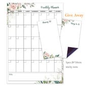 Magnetski mjesečni tjedni planer Kalendar Stolni Dry Erase Bijela ploča Naljepnica Hladnjak Ploča s porukama Jelovnik Poklon Ljepljiva bilješka