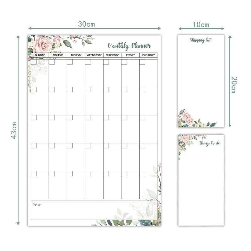 Magnetski mjesečni tjedni planer Kalendar Stolni Dry Erase Bijela ploča Naljepnica Hladnjak Ploča s porukama Jelovnik Poklon Ljepljiva bilješka