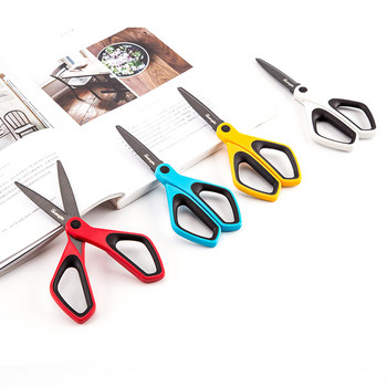 Ножици с незалепващо покритие Професионална неръждаема ръкохватка Прави офисни ножици за занаяти Стоманени комфортни ножици за ръце Здрави