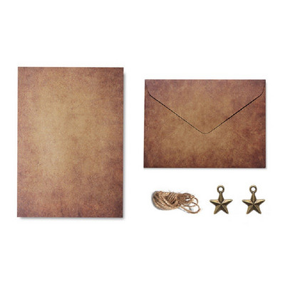 2 set de plicuri A5 kraft retro, scris de mână, scris de dragoste, conținut de papetărie, invitații, felicitare de nuntă, antet, petrecere, 16*11 cm