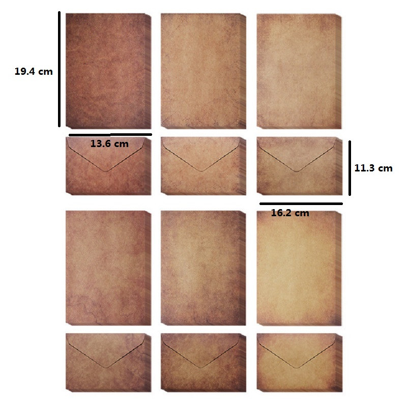 2 set de plicuri A5 kraft retro, scris de mână, scris de dragoste, conținut de papetărie, invitații, felicitare de nuntă, antet, petrecere, 16*11 cm
