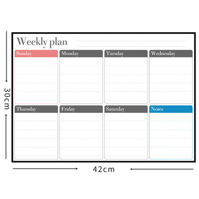 A3 dydžio magnetinė lenta Mėnesio kalendorius, Sauso ištrynimo lentos brėžinys Virtuvei Namų šaldytuvas Šaldytuvas Savaitinis oblius