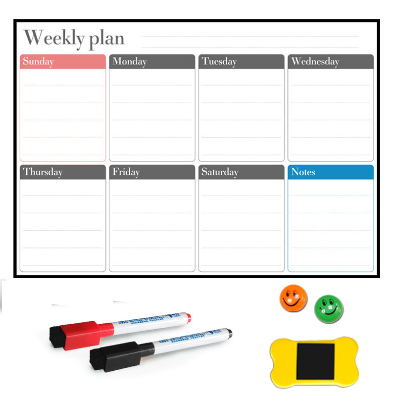 A3 dydžio magnetinė lenta Mėnesio kalendorius, Sauso ištrynimo lentos brėžinys Virtuvei Namų šaldytuvas Šaldytuvas Savaitinis oblius