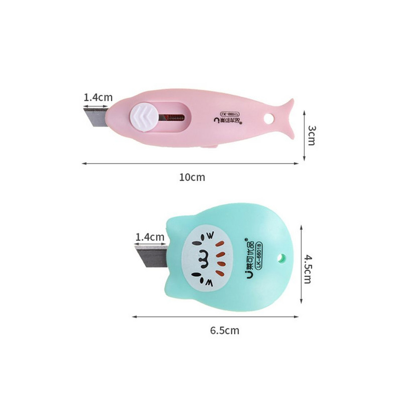 Slatki mini rezač papira, džepna mačja šapa, riblji umjetnički pomoćni nož, ekspresna kutija, nož, rezač papira za pisma, DIY školski pribor za obrt