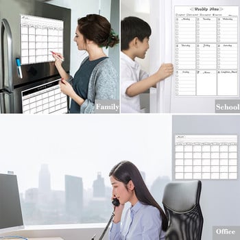 Μαγνήτης μεγέθους A3 Εβδομαδιαίος μηνιαίος πίνακας ημερολογίου προγραμματισμού Dry Erase Calendar Whiteboard Schedules Πίνακας μηνυμάτων αυτοκόλλητου ψυγείου