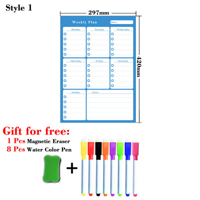 A3 dydžio magnetas Savaitinis mėnesinis planuotojas Kalendoriaus lentelė Sausas ištrinti Kalendoriaus lenta Tvarkaraščiai Šaldytuvo lipdukai Pranešimų lenta