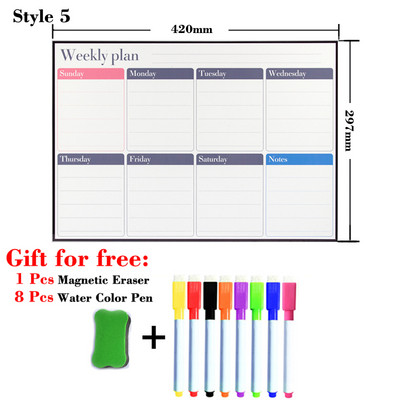 A3 dydžio magnetas Savaitinis mėnesinis planuotojas Kalendoriaus lentelė Sausas ištrinti Kalendoriaus lenta Tvarkaraščiai Šaldytuvo lipdukai Pranešimų lenta