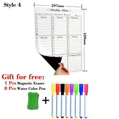 A3 dydžio magnetas Savaitinis mėnesinis planuotojas Kalendoriaus lentelė Sausas ištrinti Kalendoriaus lenta Tvarkaraščiai Šaldytuvo lipdukai Pranešimų lenta