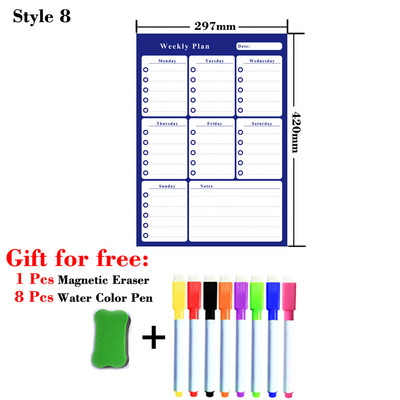 A3 dydžio magnetas Savaitinis mėnesinis planuotojas Kalendoriaus lentelė Sausas ištrinti Kalendoriaus lenta Tvarkaraščiai Šaldytuvo lipdukai Pranešimų lenta