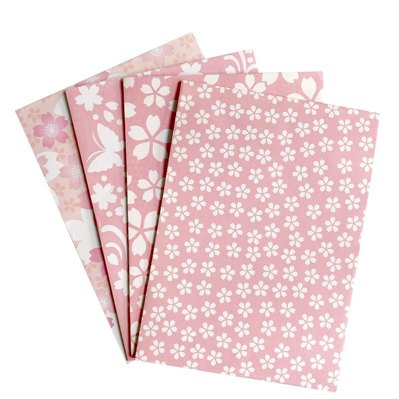 10 buc. Plic cu flori de cireș roz model textura albă hârtie albă lucrată manual DIY scris scrisoare 17.5cm*12.5cm