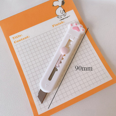 Mini Cat Paw Knife Cute Stationery Utility Μαχαίρι Τσέπη Πτυσσόμενο χάρτινο κουτί Κόφτης Papeleria Letter Opener Σχολικά προμήθειες