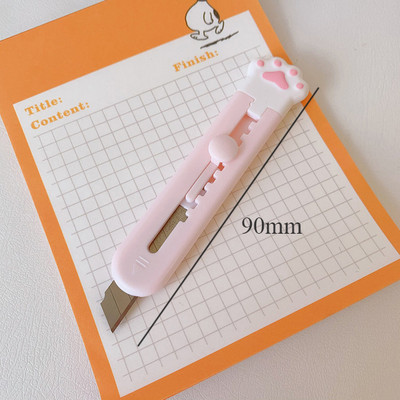 Mini Cat Paw Knife Cute Stationery Utility Μαχαίρι Τσέπη Πτυσσόμενο χάρτινο κουτί Κόφτης Papeleria Letter Opener Σχολικά προμήθειες