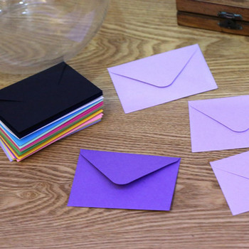10PCS Цветен мини плик Членска карта Съхранение на хартия Празни пликове Опаковка на лична карта Плик за писма