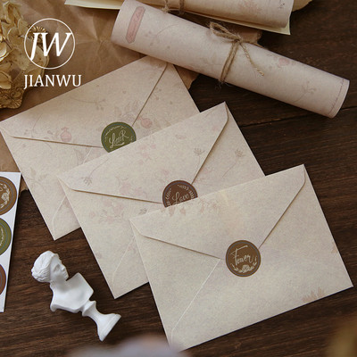 JIANWU Vintage vastagított irodalom Művészet boríték levél papírkészlet virágos vallomás szerelmes levél boríték fejléces papíráru