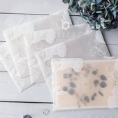 C6 115 mm X160 mm čipka sanjiva prozirna čipka sumporna kiselina omotnice pozivnice za vjenčanje 5 kom/lot suvenir omotnica