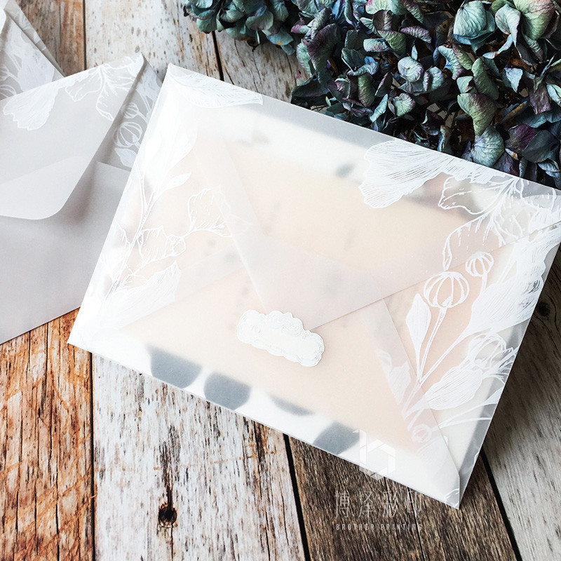 C6 115 mm X160 mm čipka sanjiva prozirna čipka sumporna kiselina omotnice pozivnice za vjenčanje 5 kom/lot suvenir omotnica