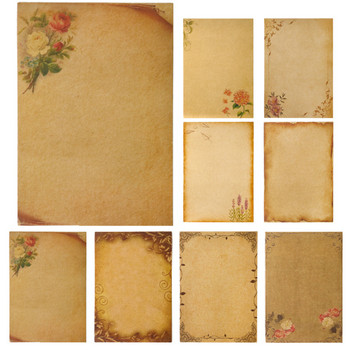 Ретро винтидж крафт плик комплект подложки за писма в стар европейски стил Любовно писмо с покана Пликове Хартия за писане с въже