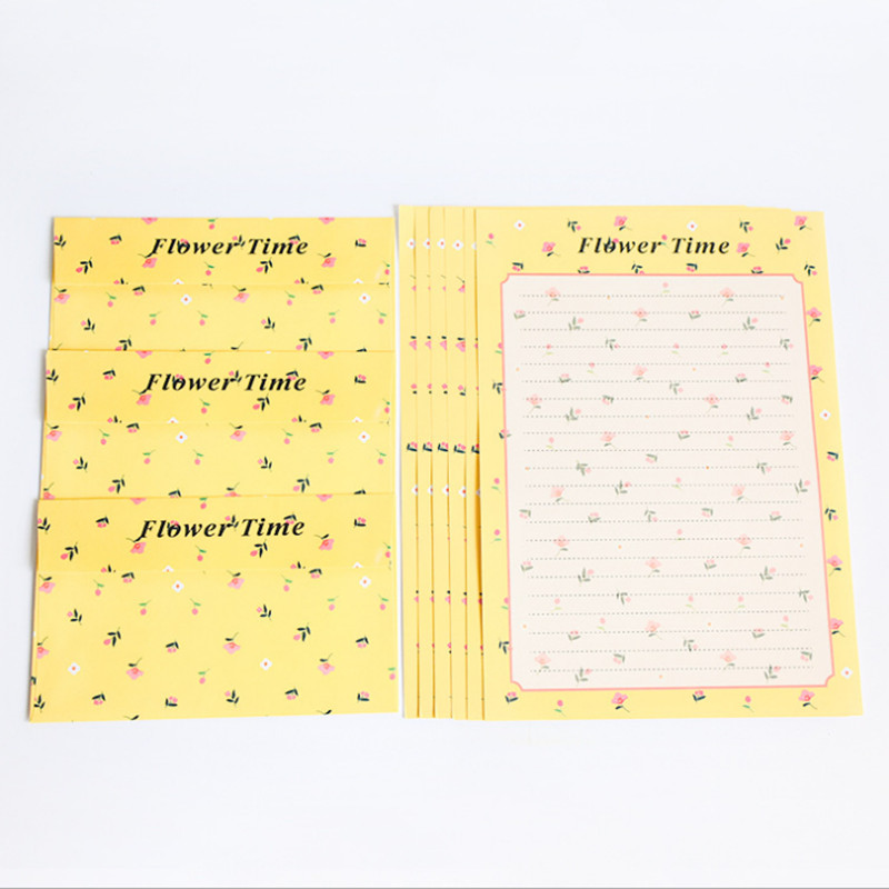 Levélkészlet Papír Virág Kis borítékok Carta Da Lettera Coniglio Kreatív Nyúl Állat Retro Rajzfilm Kis boríték 6+3