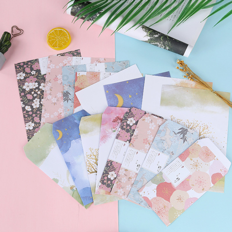 3 omotnice+6 papirnatih pisama Kawaii Flower Forest Series Kreativni pribor Školski uredski pribor Dječja omotnica Vjenčanje