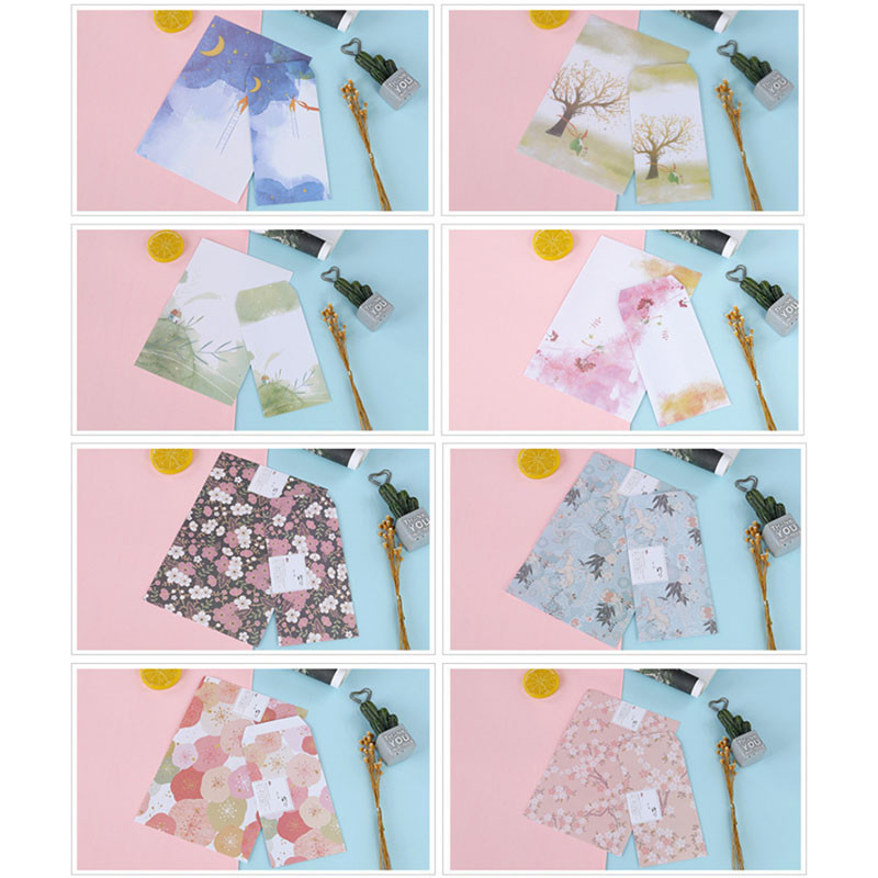 3 omotnice+6 papirnatih pisama Kawaii Flower Forest Series Kreativni pribor Školski uredski pribor Dječja omotnica Vjenčanje