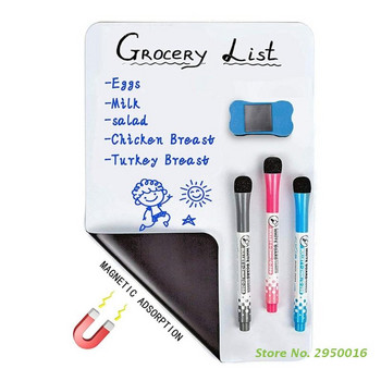 Магнитна бяла дъска със сушене Изтриване 3 маркера Химикалки A4, A3 Лист за табло за съобщения за хладилник Офис Табло за бележки