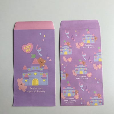 2 buc. plic cu fața zâmbitoare cu margaretă drăguță coreeană Ins vintage cu urs de desene animate dragoste culoare strălucitoare invitație cadou plicuri roșii pungă de hârtie