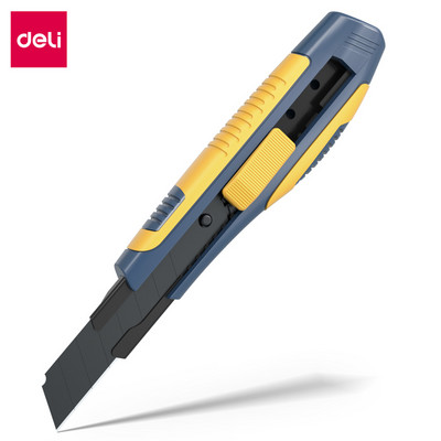 DELI TD502 1BUC 2 Culori Blocare automată Carcasă din plastic Cuțit utilitar retractabil Office Home Art Cuțit pentru tăiere hârtie Cuțit pentru tapet