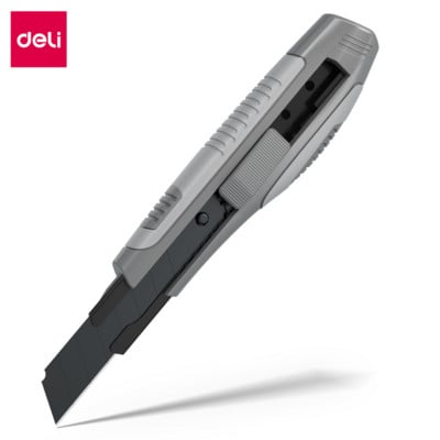 DELI TD502 1BUC 2 Culori Blocare automată Carcasă din plastic Cuțit utilitar retractabil Office Home Art Cuțit pentru tăiere hârtie Cuțit pentru tapet