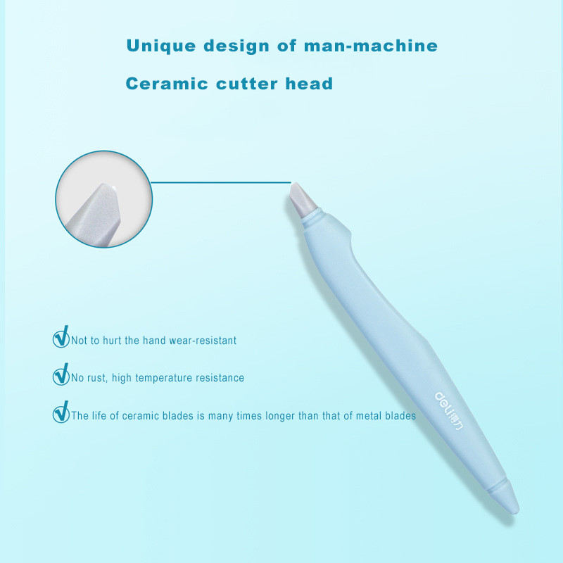 Deli Ceramic Cutter Utility Cuțit pentru artă Cuțit de sculptat de precizie Micro lamă retractabilă pentru tăierea hârtiei Pen Cuțite Papetarie
