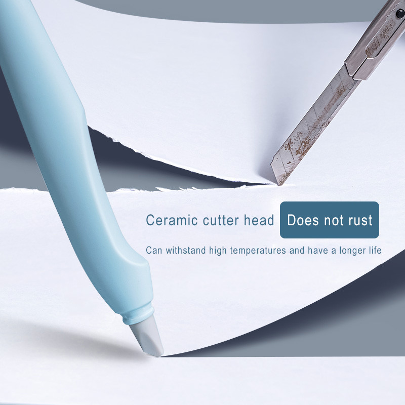 Deli Ceramic Cutter Utility Cuțit pentru artă Cuțit de sculptat de precizie Micro lamă retractabilă pentru tăierea hârtiei Pen Cuțite Papetarie