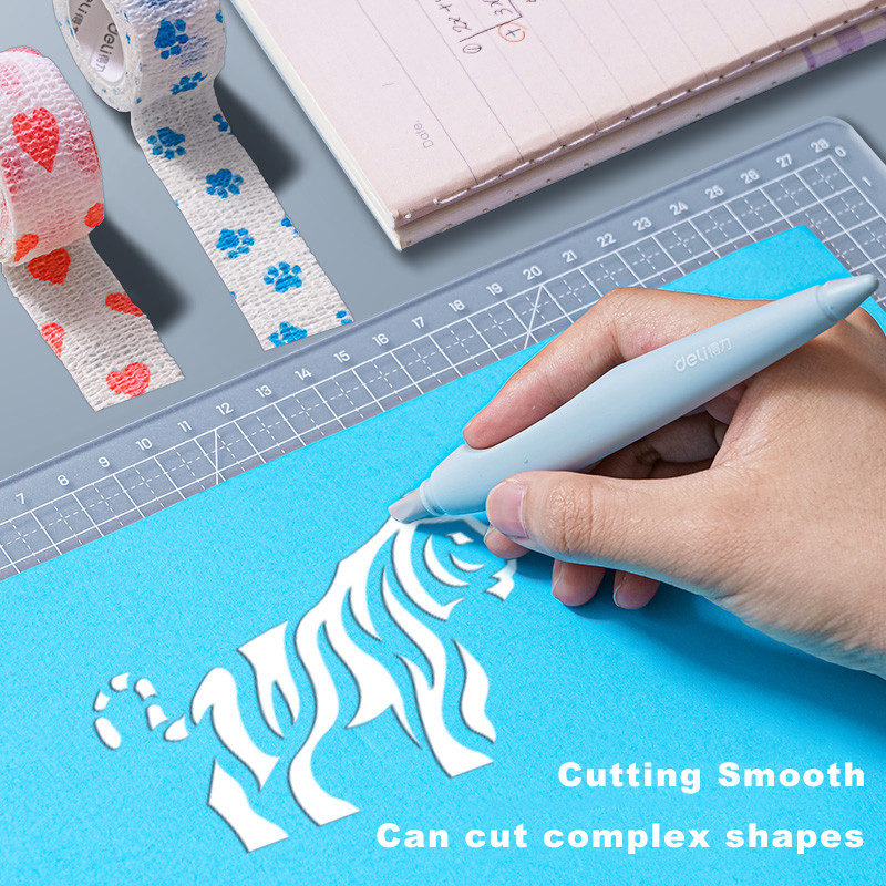 Deli Ceramic Cutter Utility Cuțit pentru artă Cuțit de sculptat de precizie Micro lamă retractabilă pentru tăierea hârtiei Pen Cuțite Papetarie