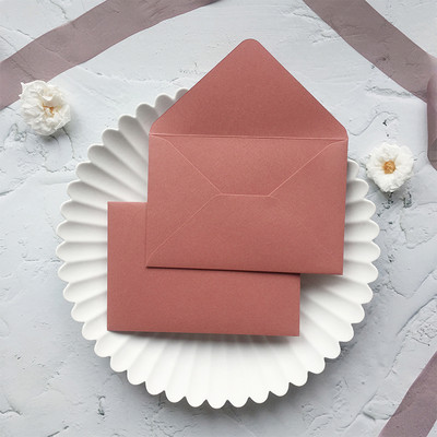 Cusotm Nude Pink ümbrikud Luksuslikud Jaapani marli paberist pulmakutse ümbrikud 10,5x15,5 cm