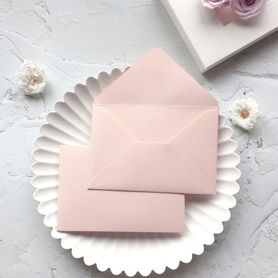 Cusotm Nude Pink ümbrikud Luksuslikud Jaapani marli paberist pulmakutse ümbrikud 10,5x15,5 cm