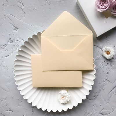 Cusotm Nude Pink ümbrikud Luksuslikud Jaapani marli paberist pulmakutse ümbrikud 10,5x15,5 cm