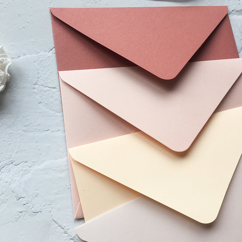 Cusotm Nude Pink ümbrikud Luksuslikud Jaapani marli paberist pulmakutse ümbrikud 10,5x15,5 cm