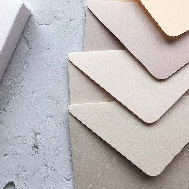 Cusotm Nude Pink ümbrikud Luksuslikud Jaapani marli paberist pulmakutse ümbrikud 10,5x15,5 cm