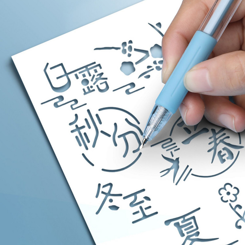 1+4 tk Art Utility nuga pliiats nuga lõigatud kleebised Scrapbooking lõikeriist Express Box nuga koolitarbed isetegemise käsitöötarbed