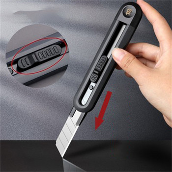 1 τεμ. Αναδιπλούμενο κουμπωτά με ευρεία λεπίδα Utility Knife Box Cutter Art Knife, Auto Lock Carbon Steel Sharp cutting card