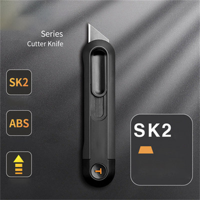 1 kom uvlačivi nož sa širokom oštricom, pomoćni nož, rezač za kutije, umjetnički nož, automatsko zaključavanje, karbonski čelik, oštri karton za rezanje