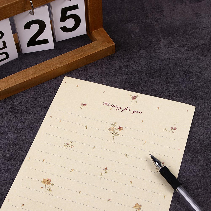 10 buc. Plicuri florale elegante Hârtie de scrisori Hârtie de scris proaspătă Papetarie Invitație de vacanță de Ziua Îndrăgostiților
