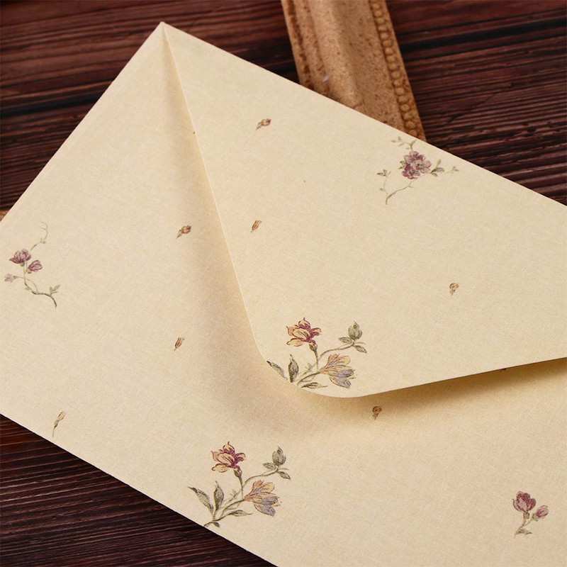 10 buc. Plicuri florale elegante Hârtie de scrisori Hârtie de scris proaspătă Papetarie Invitație de vacanță de Ziua Îndrăgostiților