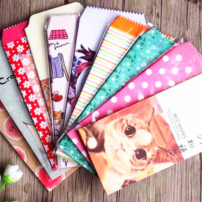 10db csomagonként Kawaii Vintage Flower & Animal sorozat papír Boríték piros boríték diákok vicces ajándéktáska irodai iskolai kellék
