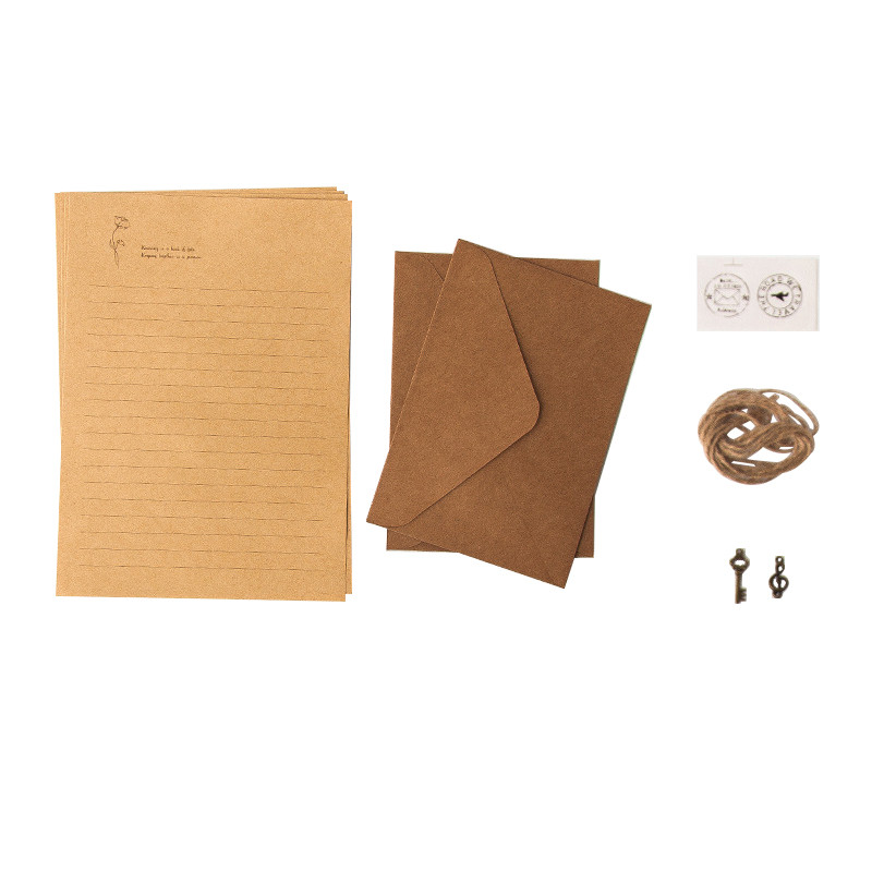 12 τμχ/σετ Vintage φάκελος Kraft Letter Χαρτί γραφής Κιτ χαρτιού γραφής A5 Φάκελοι με παράθυρο Προσκλητήριο γάμου Φάκελος δώρου