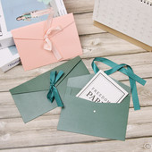 Φάκελος Μαργαριταρένιο χαρτί Φιόγκος Παχιά Κορδέλα Ρετρό Δημιουργικό Χρώμα Χαρτικά Προσκεκλημένο Δώρο Γάμου Ευχετήρια κάρτα Τσάντες Δώρο