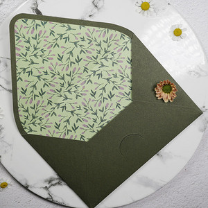 5 kom/set Avocado Green Series Vintage omotnice Pozivnice za vjenčanje s tiskanom podstavom Kuverte Pozivnice Stacionarne