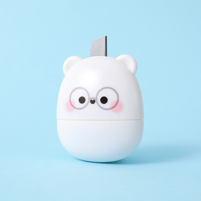 1 buc. drăguț urs alb mini șters de tăiat hârtie cuțit de artă cuțit portabil pentru tapet tăiat hârtie